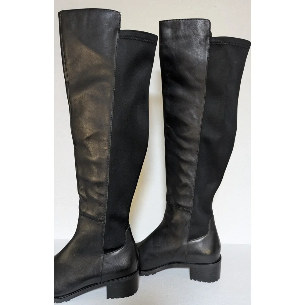 Blondo Womens Sierra Over the Knee Riding Boots 10M Black Leather Waterproof EUC